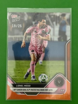 Lionel Messi 2025 Topps Now #78 orange numbered /25 Inter Miami MLS Milestone SP