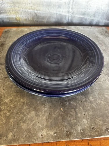 Homer Laughlin Fiestaware Vintage 1992 Cobalt Blue Dinner Plate 10 1/2" Set Of 2