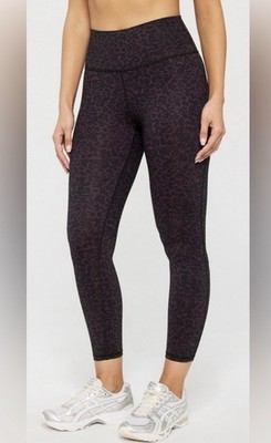 Fabletics Powerhold Leggings Womens XS Lisa Leo Oxblood Leopard Print Pants NWT