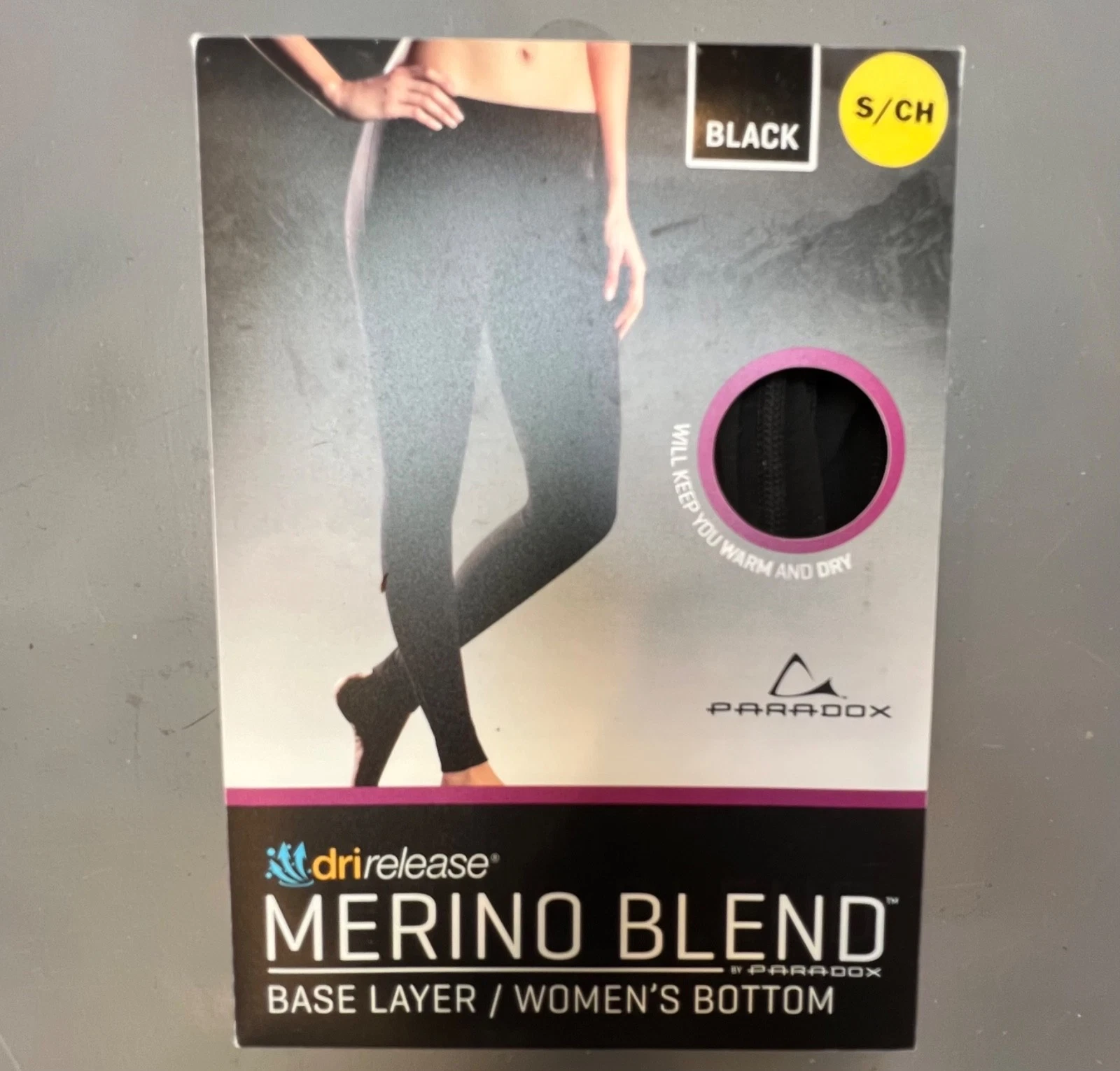 Dri-release Performance Base Layer Pants Large Black Merino Wool Blend Sz S