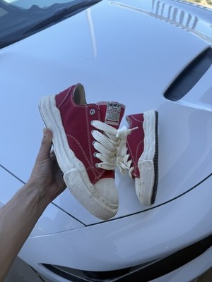 Maison Mihara Yasuhiro MMY Red Canvas Lace-Up Sneakers trainers sz 10 men