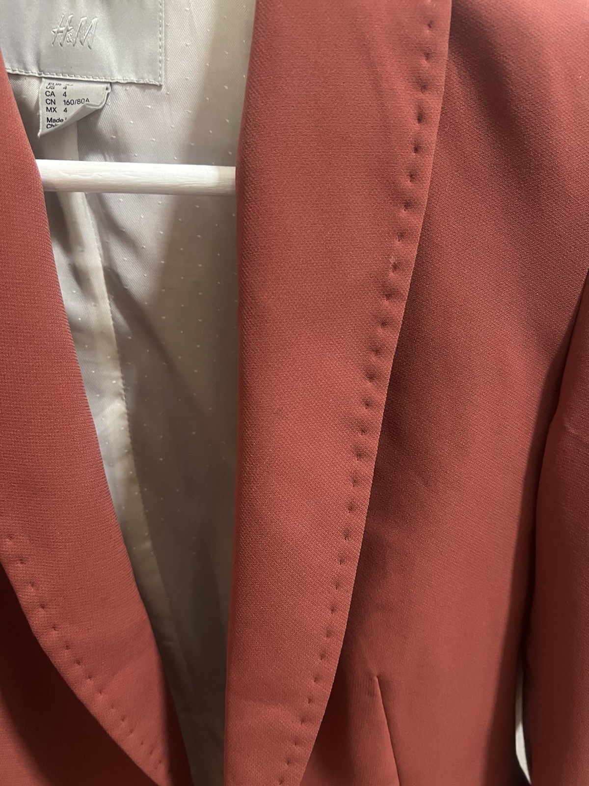 H&M Rust Single Button Lined Blazer Jacket Short … - image 6