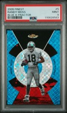 2005 Finest #5 Randy Moss Blue X-Fractor PSA 9 #/299