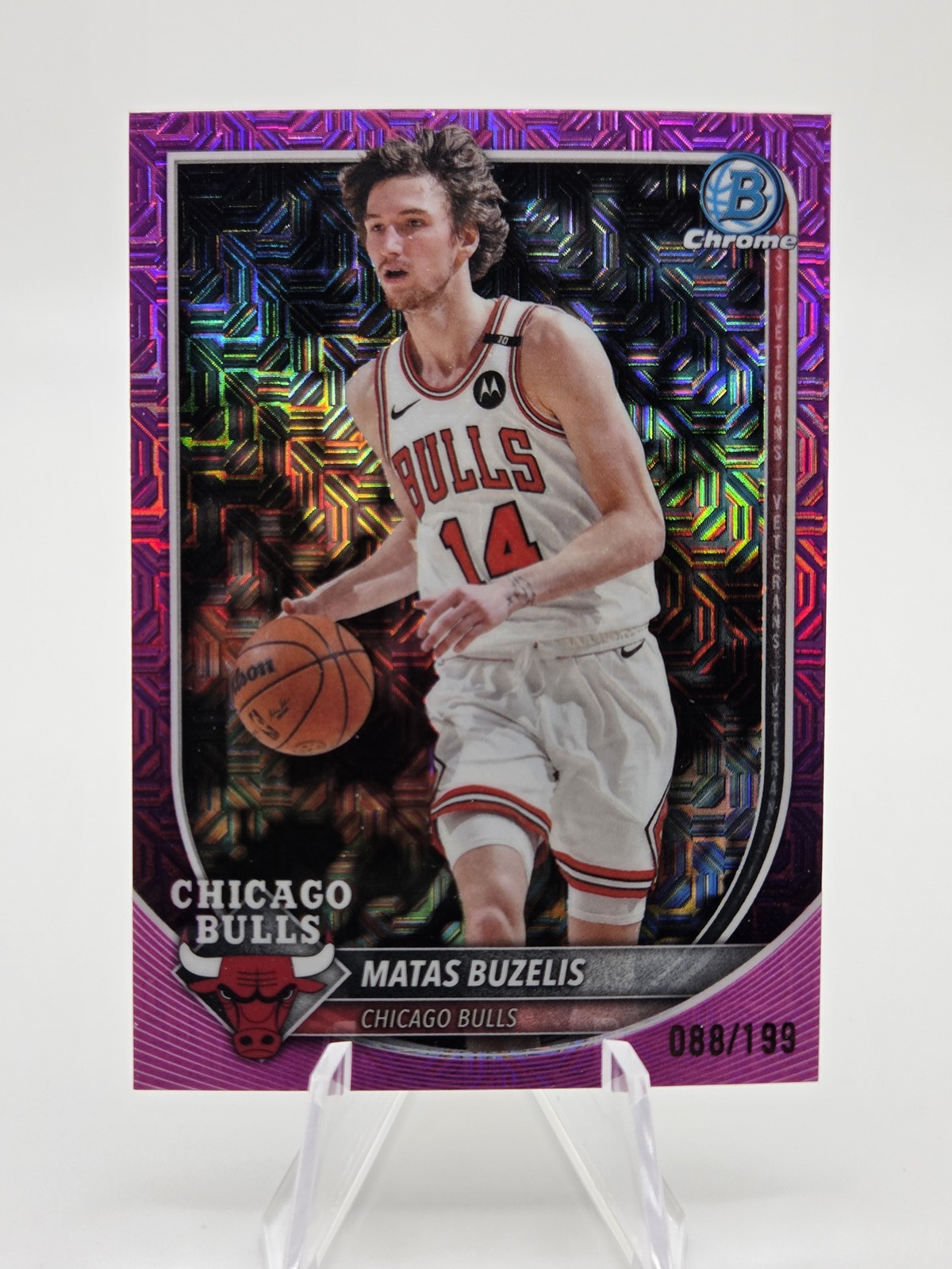 2025-26 Bowman #BCV-73 Matas Buzelis Chrome Pink Mojo Refractors #/199