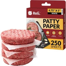 250Pcs Burger Patty Paper Wax Squares Non Stick Sheets for Grill or Freezer