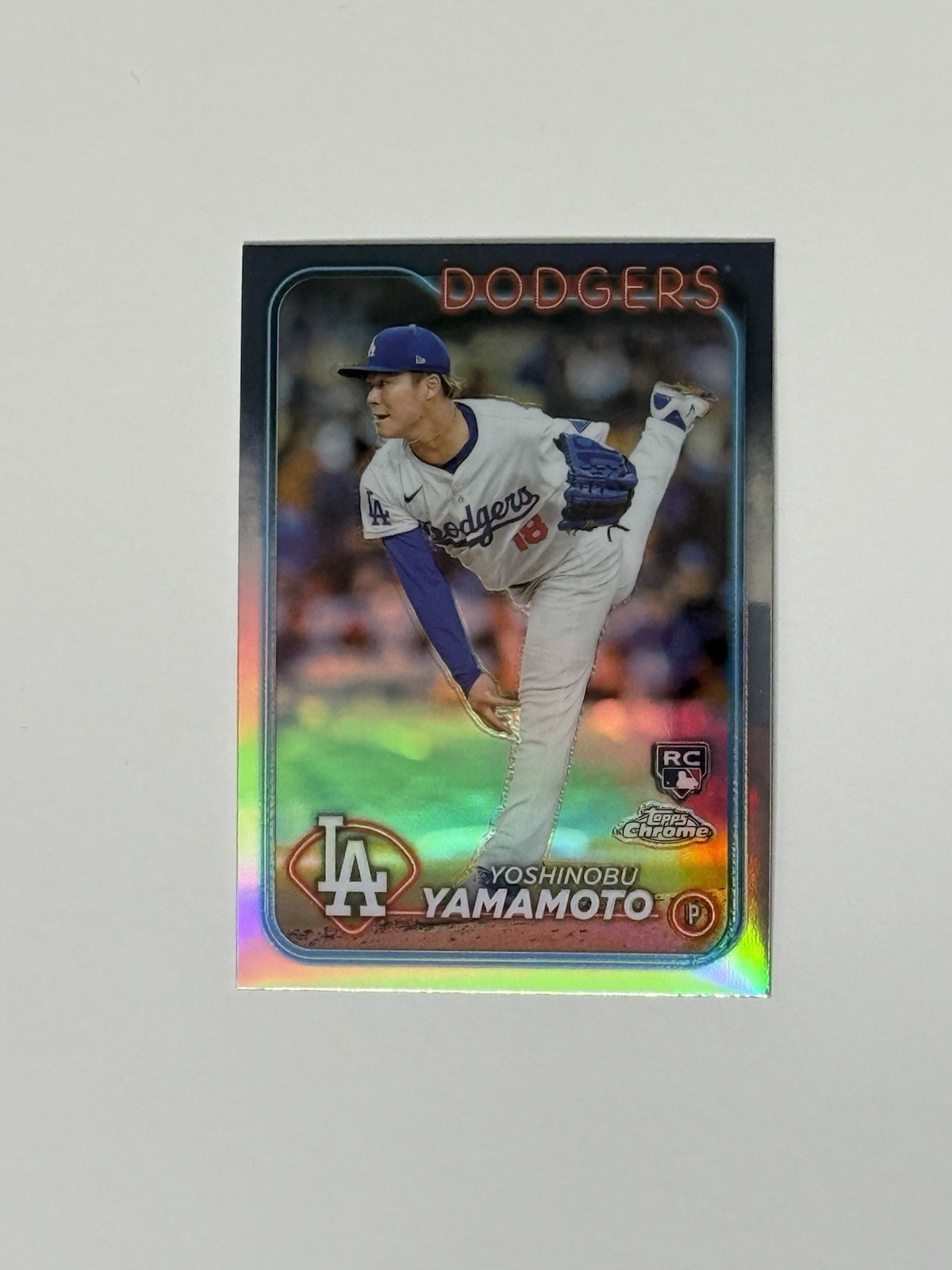 2024 Topps Chrome Yoshinobu Yamamoto Rookie Los Angeles Dodgers #18 Refractor