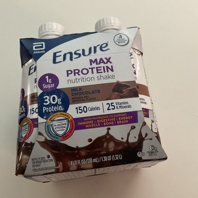 Ensure Max Protein Nutrition Shake, Milk Chocolate, 11 Fl Oz, 4 Count