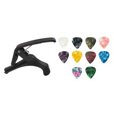 10 Pcs Guitar Picks for Acoustic Guitar Electric Guitar 0.46mm & Capo