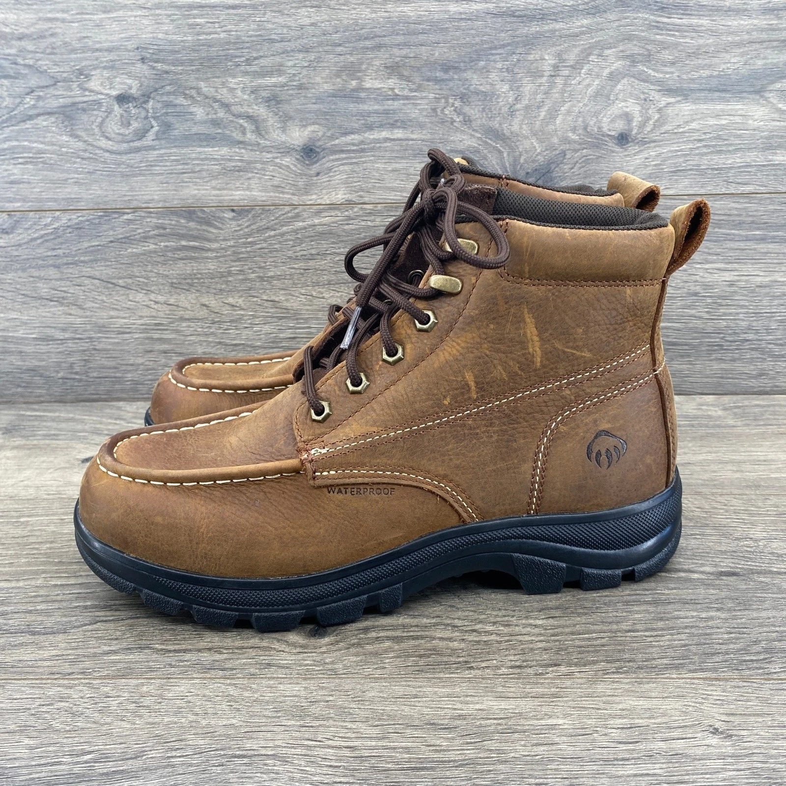 Wolverine Work Boots Mens 10M Brown Waterproof Leather Moc Toe W250032