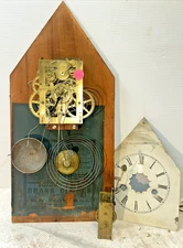 12-05 Antique EN Welch Steeple Clock Movement and parts for Restoration