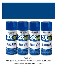 Deep Blue, Rust-Oleum American Accents 2X Ultra Cover Gloss Spray Paint 12 oz x4