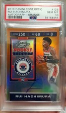 Rui Hachimura 2019-20 Panini Contenders Optic Orange RC Auto /25 PSA10 1of1
