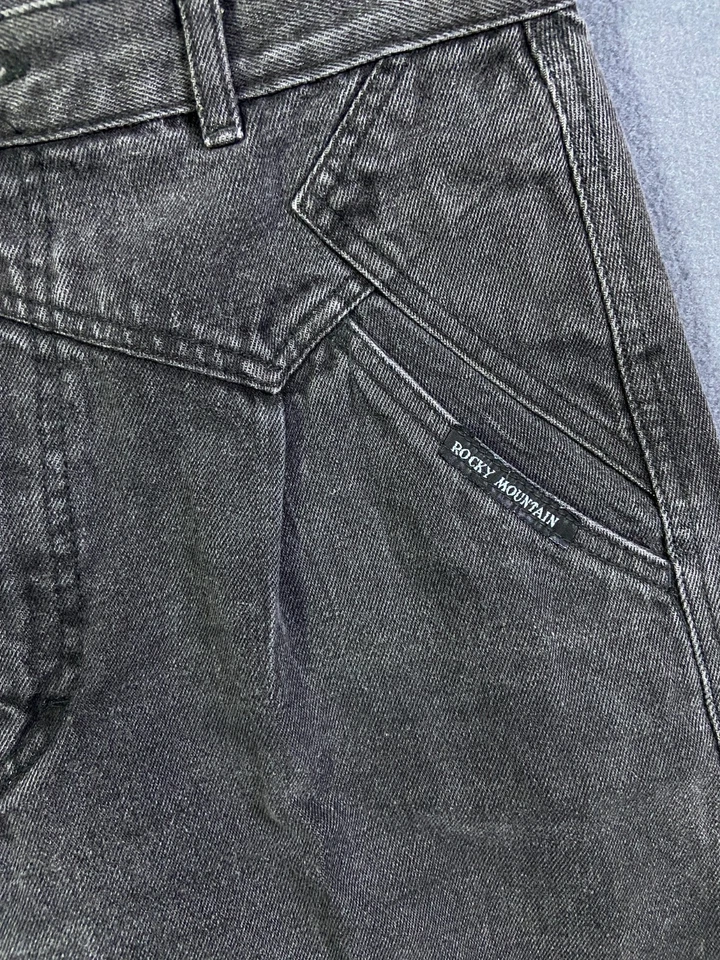 Jeans Rocky Mountain Desnudo Trasero Hebilla Frontal Tiro Alto 31/11 x 35 Años 80 90 De Colección Usado en Excelente Condición Foto 3 de 4