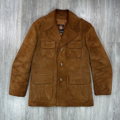 Vintage 60er Jahre Alexida braune Wildlederjacke - butterweich - Herren XL - 44''