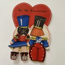 Vintage Valentines Day Card 1942 Marching Band Boy And Girl Hallmark CUTE