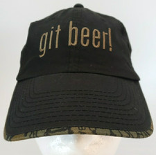 git beer! Baseball Cap Black With Camo Under Brim Snap Back Signatures