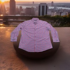 Mizzen  Main Shirt Men Size XL Red Blue Check Button Up Style 1WS-0648