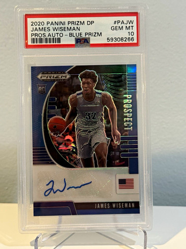 James Wiseman [Blue Prizm] #PA-JW 2020 Panini Prizm Draft Picks Prospect Autographs card