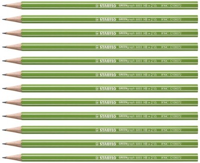Umweltfreundlicher Bleistift - STABILO GREENgraph - Härtegrad HB - 12er Pack