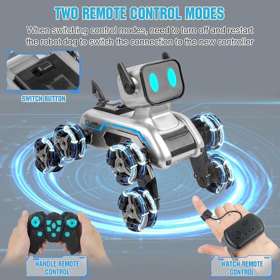 Robot Dog, 2.4Ghz Remote Control Dog Stunt RC Cars with Music & Light, 2 Models  - Image 2 of 4