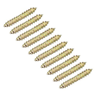 12pcs 4x25mm Hanger Bolts Double Ended Self-Tapping Thread Dowel Screws