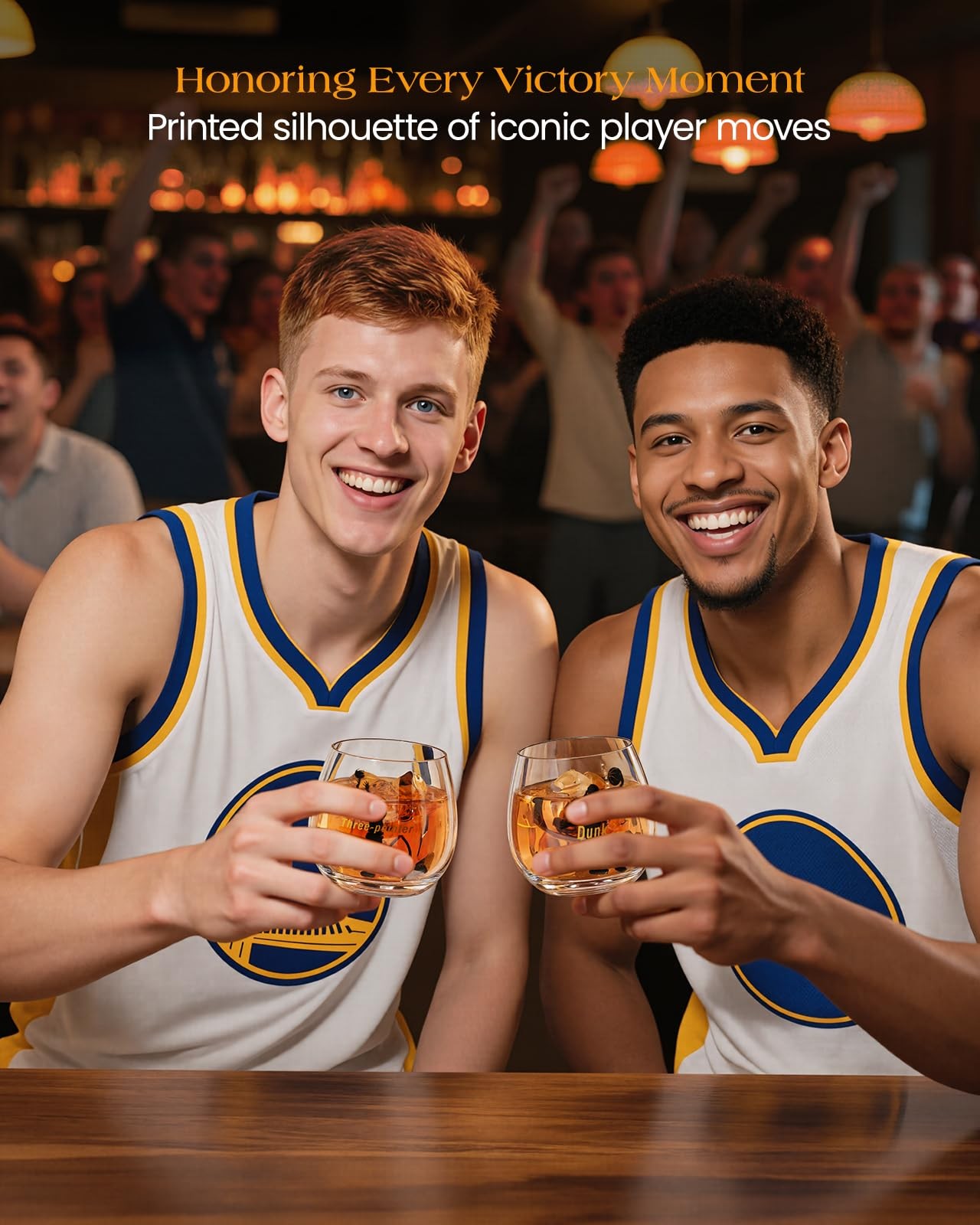 Kollea Basketball Whiskey Decanter Set with Black Court Stand & 2 Glasses, St...