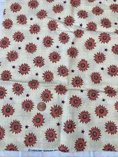 1/4 yd 100% Cotton Signature Classic Oakhurst Textiles red sun yellow background