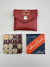 Vintage Fifteen 15 Puzzle in Travel Pocket Ca...