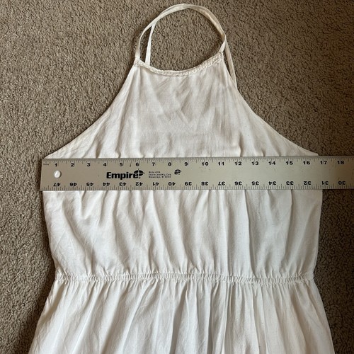 White Summer Dress Crochet Size Medium M Cotton Boho Cottagecore Made in India - Picture 12 of 18