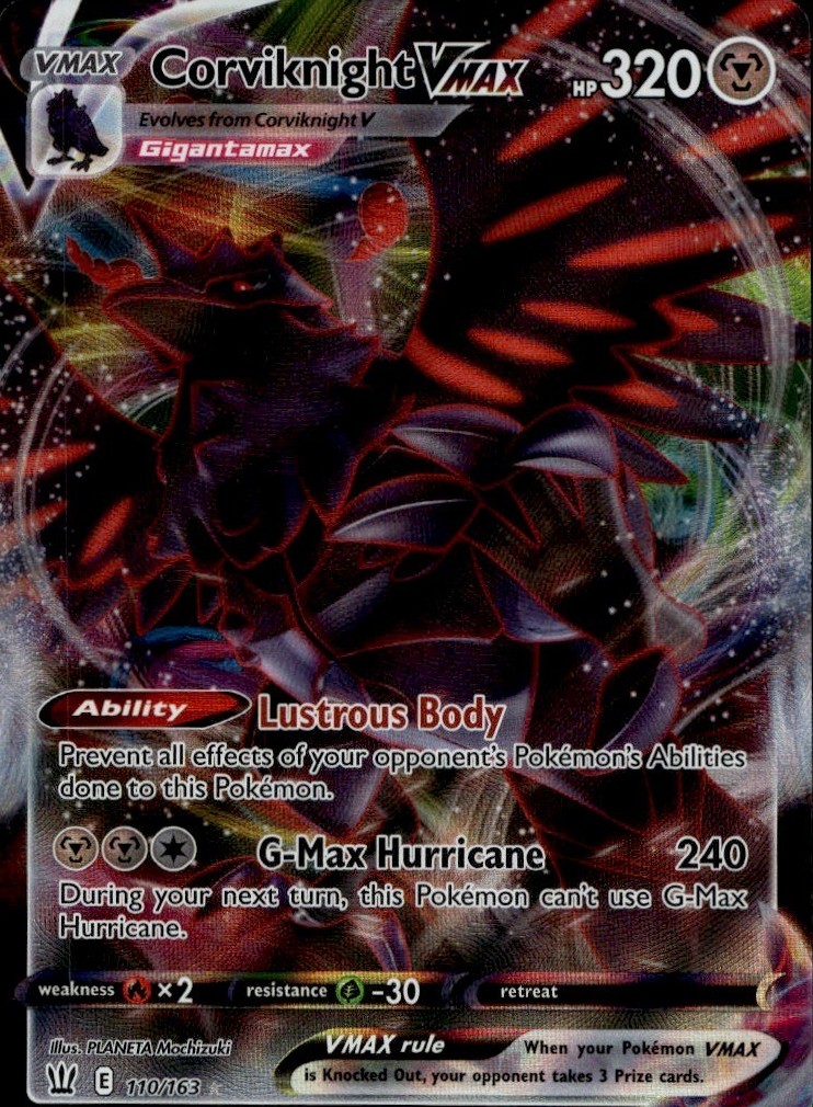 Corviknight VMAX 110/163 Holo VMAX Rare Battle Styles Pokemon Near Mint
