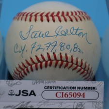 STEVE CARLTON CY YEARS 72 77 80 82 Signed RAW...