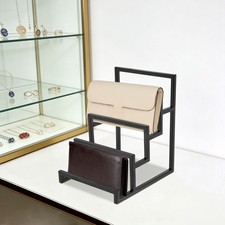 Clutch Purse Display Stand 4 Layers Wallet Display Rack Metal Clutch Riser Black
