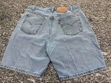 Vintage Levis 550 Shorts Mens 34 Blue Denim Orange Tab 90s Y2K Skate Tag 36