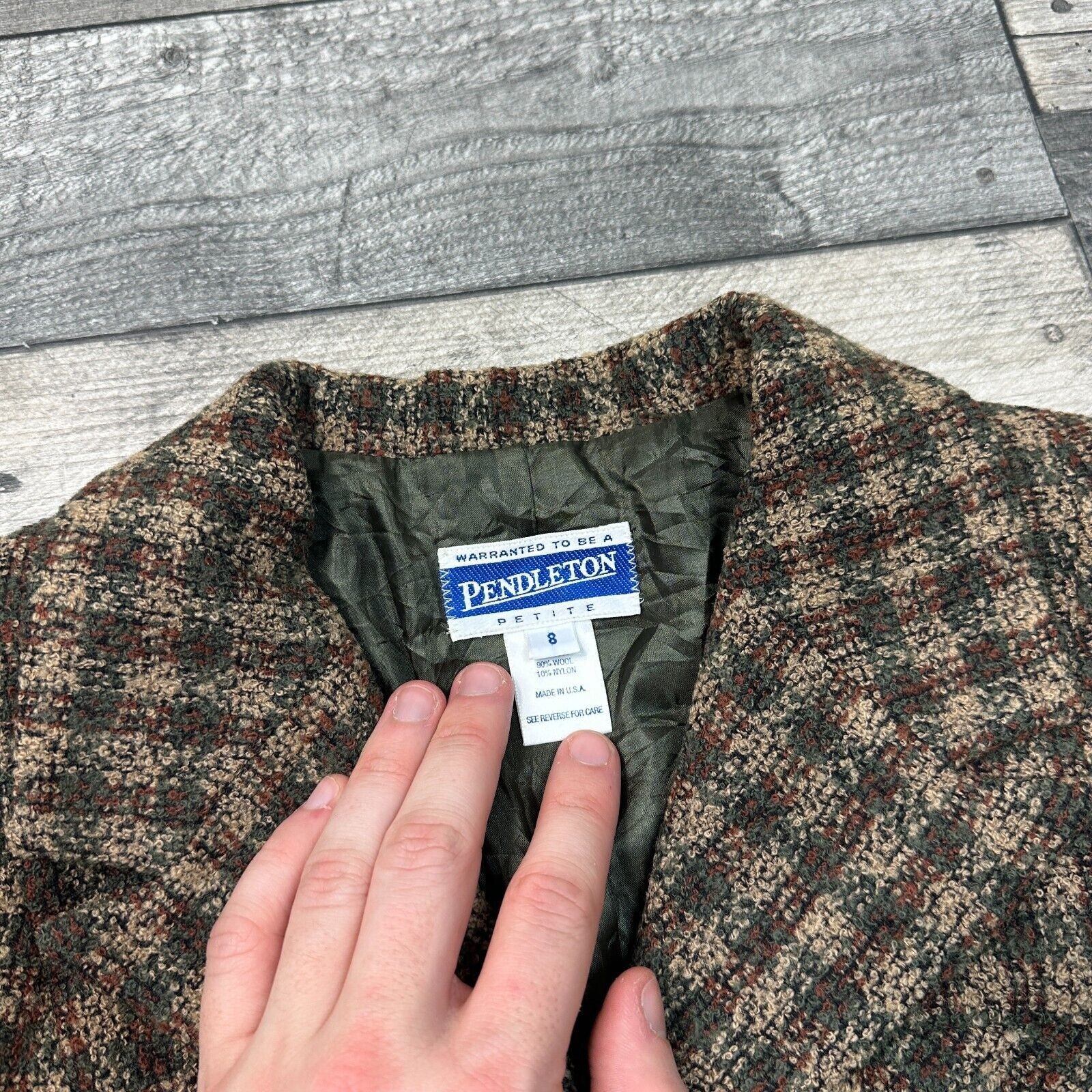 Pendleton Wool Blend Blazer Jacket USA Check Plai… - image 4