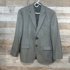 Lauren Ralph Lauren Mens Sport Coat Jacket Houndstooth Plaid Gray Blue Size 42R