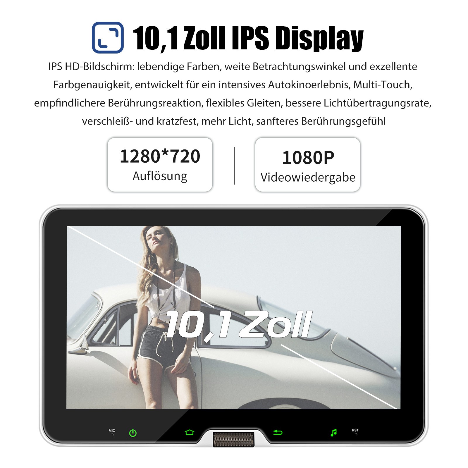 Autoradio 1 DIN 10" Android 14 Carplay GPS NAVI DAB+ 4+64G Schermo Girevole foto 3
