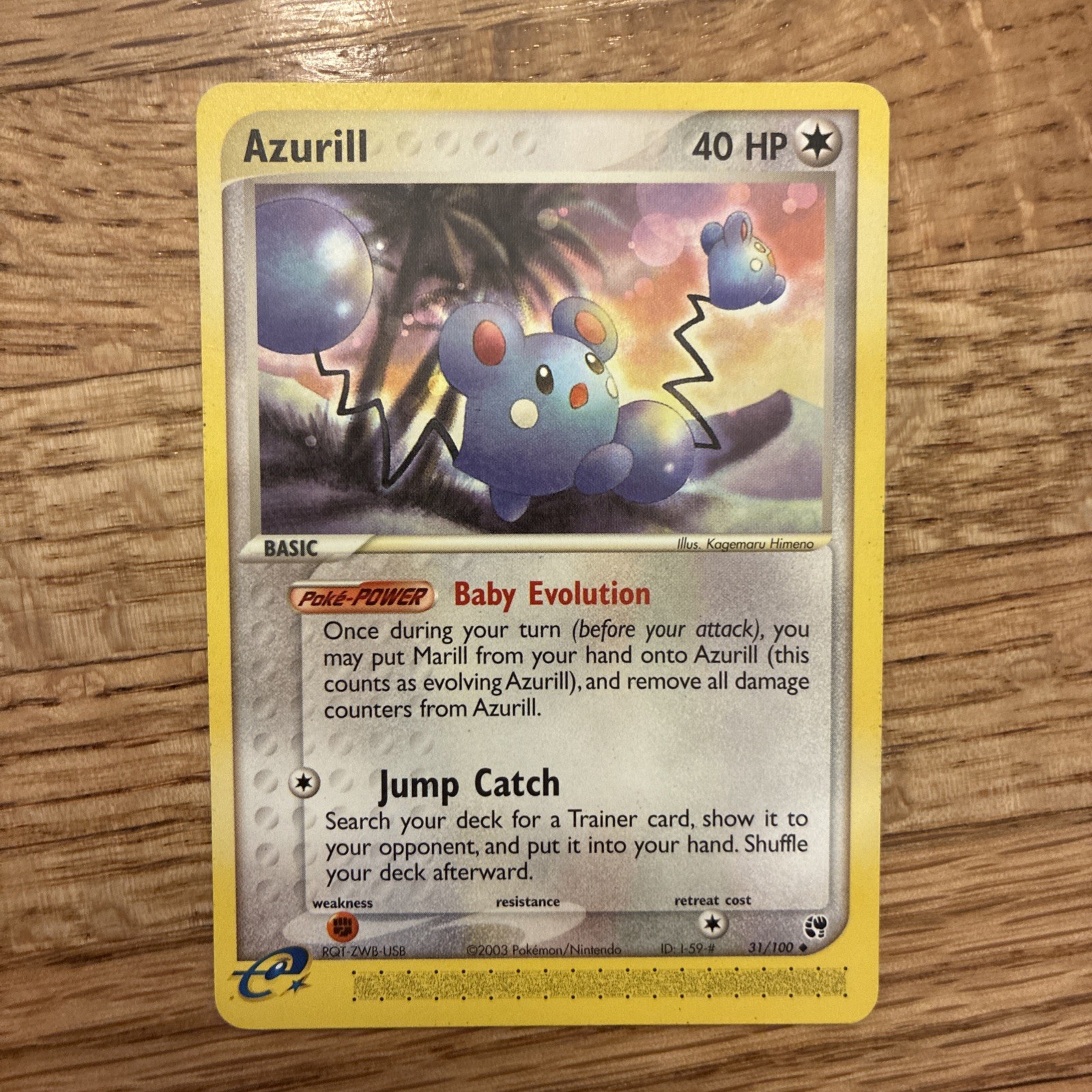 Azurill 31/100 (LP) Uncommon E-Card Series: Ex Sandstorm 2003 Pokémon Card