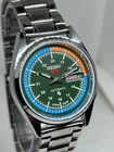 Vintage Refurbished Seiko Automatic Green Classic D/D  Men's WristWatch 36MM