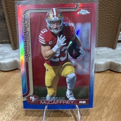 Topps Chrome 2025 Red White and Blue Christian McCaffrey San Francisco 49ers