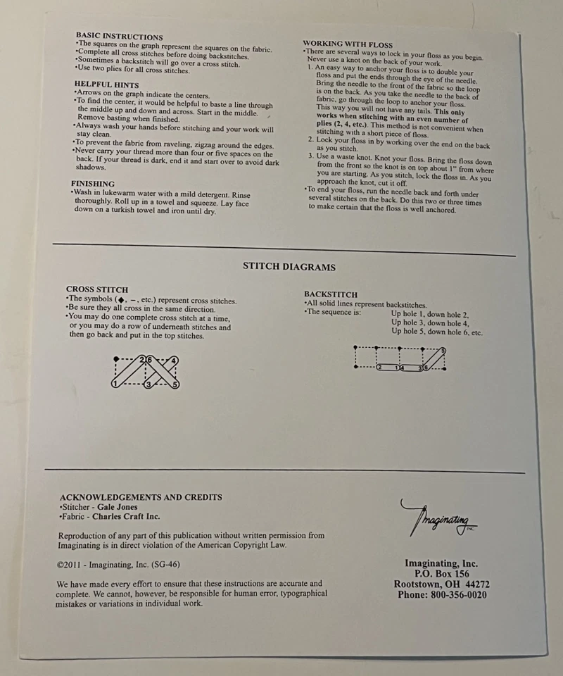 FREE SHIP! Imaginating Cross Stitch "Dozed Too Long" SG-46 - Image 3 of 3