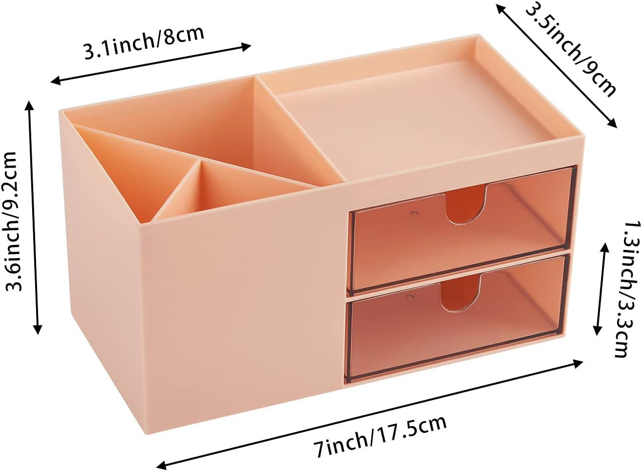 LETURE Office Desk Organizer with drawer, Supplies and Pink 