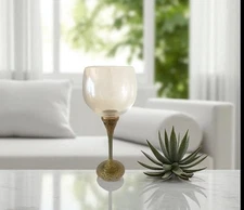 Edgar Berebi Beauvais Green Stem 11 1/2” Enamel & Swarovski Crystals Goblet