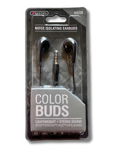 Sentry Noise Isolating Earbuds Black 3.5mm Plug Stereo Sound Lightweight