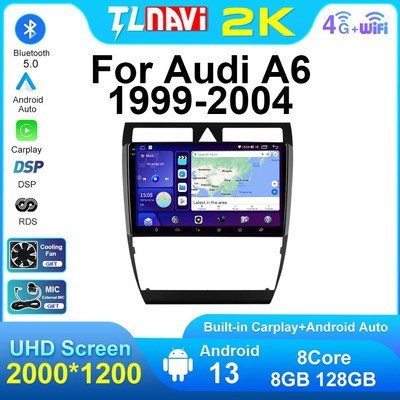 For Audi A6 C5 1997-2006 S6 99-04 Car Radio w/ GPS Android Auto Carplay Support
