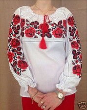 Ukrainian embroidered traditional shirt for ladies, blouse, sorochka vyshyvanka.