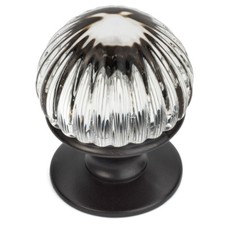 Cosmas Oil Rubbed Bronze Clear Glass Round Cabinet Knob 6812ORB-C