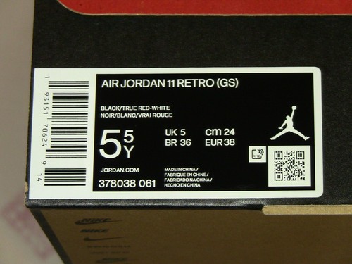 2019 Nike Air Jordan 11 Retro (GS) Playoffs Bred 378038 061 US Big Kid 5.5Y NEW - Picture 9 of 12