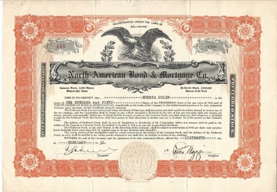Lincoln Square Bond /& Mortgage Co /> 1928 Illinois Chicago stock certificate