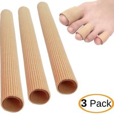 Chiroplax Gel Finger Toe Tubes Protector Sleeve Separator Bunion Hammer 3 Pack