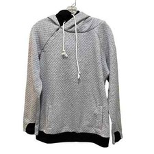 Vanilla bay happy homecoming quilted double hoodie grey black womens medium